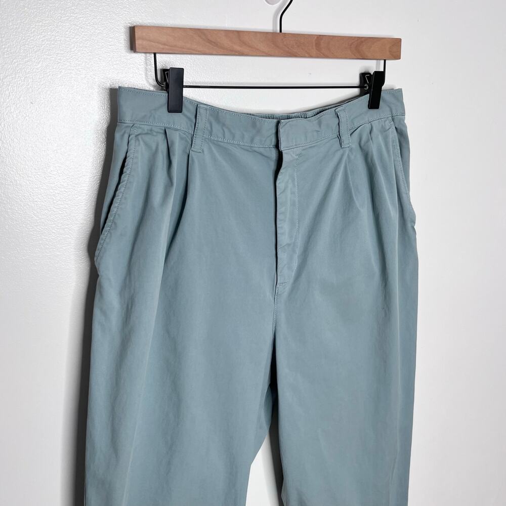 Gap Womens 14 High Rise Pleated Tapered Pants Mineral Blue Garment Dyed Cotton - Picture 5 of 12